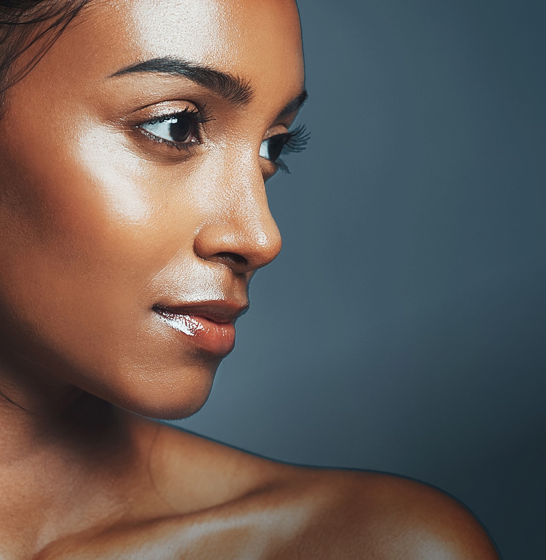 Portrait of a woman with beautiful features.