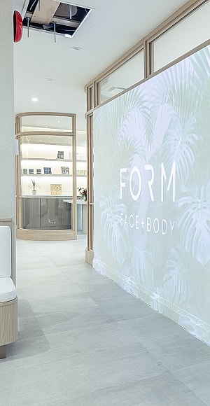 Modern interior of FORM Face + Body salon.
