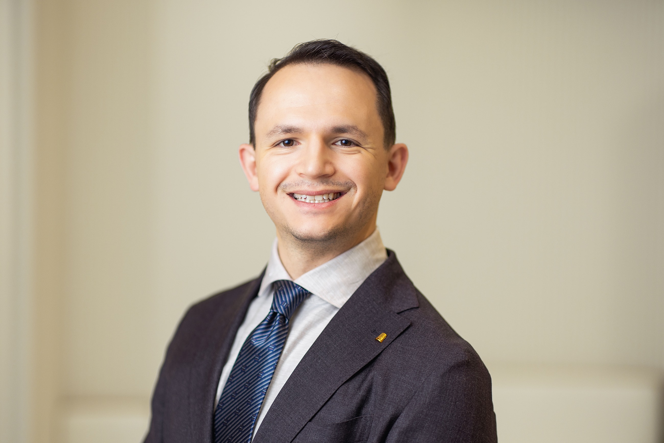 Professional man smiling in business attire